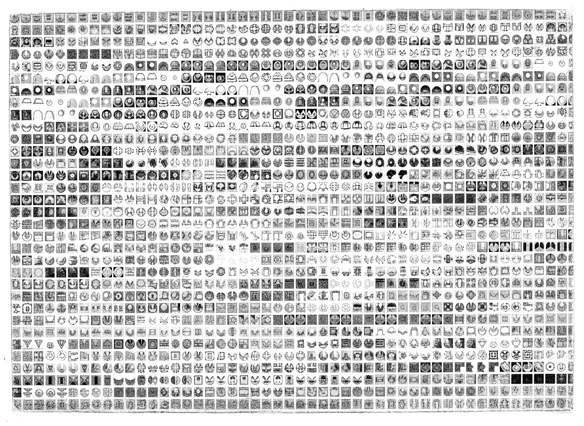 Grid of annotated Baroque church and palace floor plans used as AI training dataset