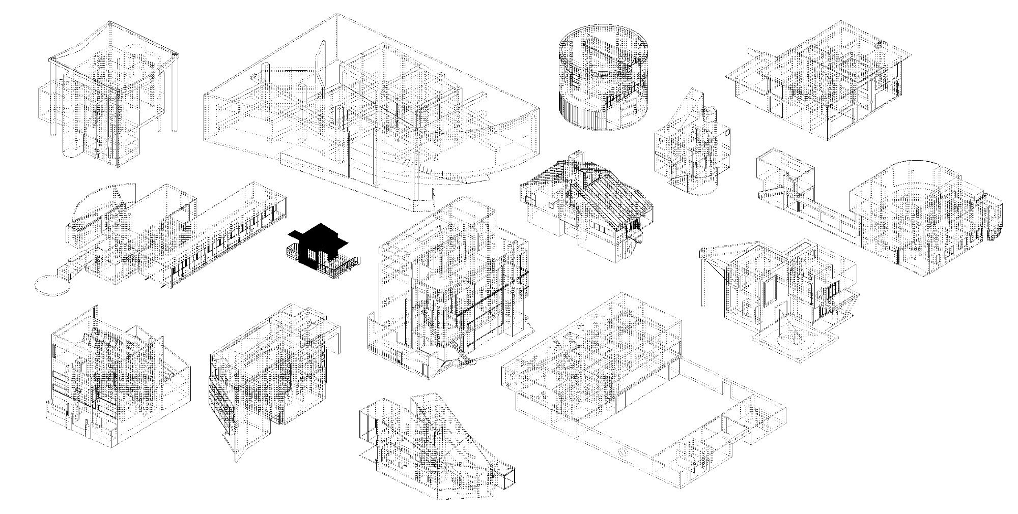 Model Mine — axonometric view of 3D housing model dataset for machine learning research
