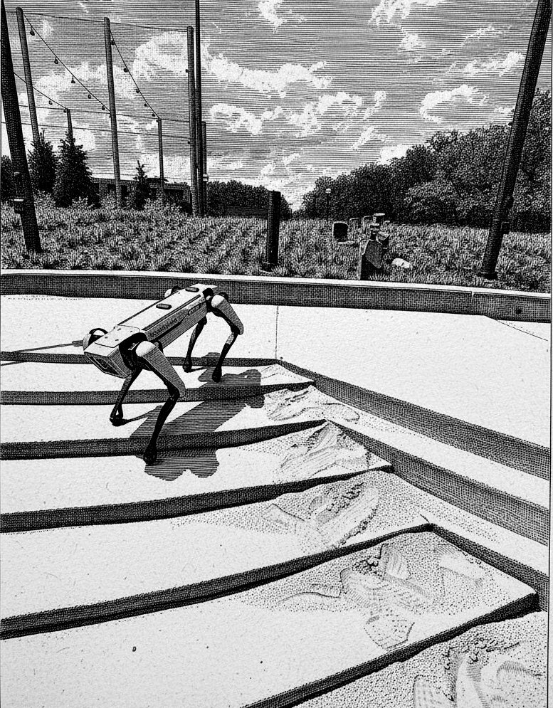 Boston Dynamics Spot robot on a construction site — field AI system for structural monitoring